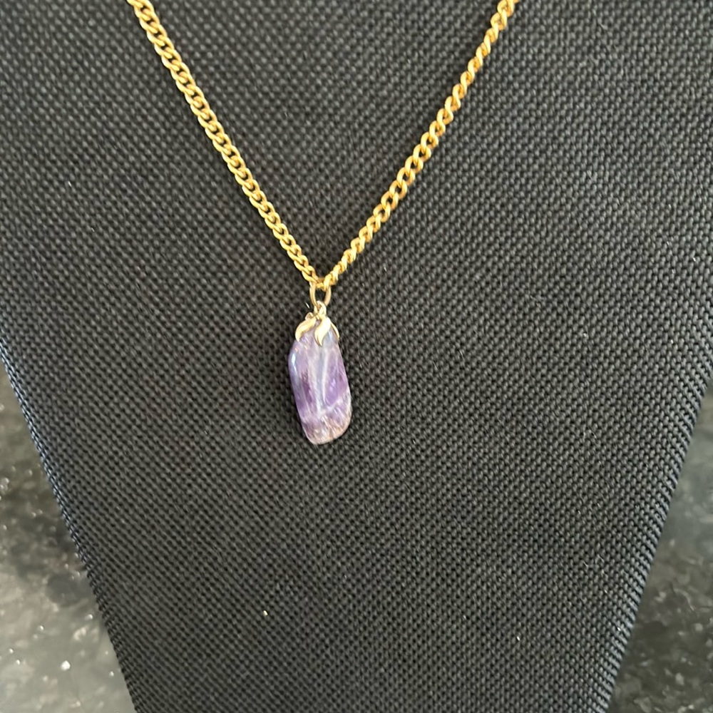 Vintage 1970s genuine amethyst necklace